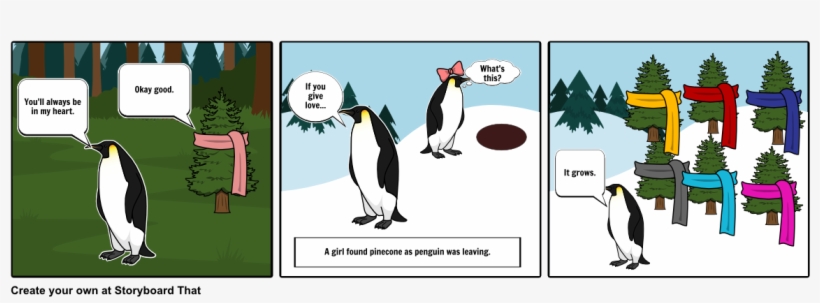Penguin And Pinecone - Cartoon, transparent png