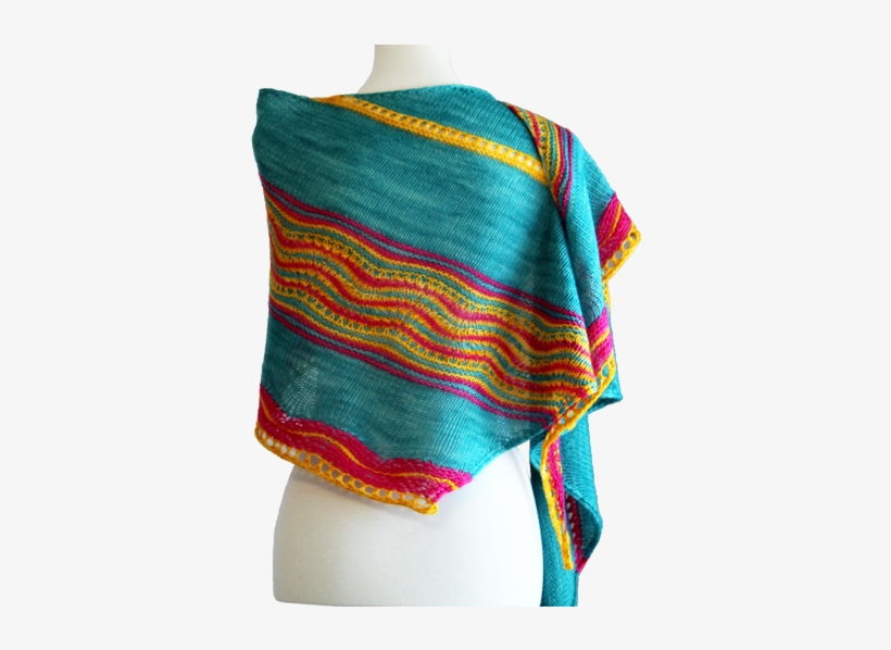 Party Popper Is A Fun Asymmetric Shawl Knit Sideways - Wool, transparent png