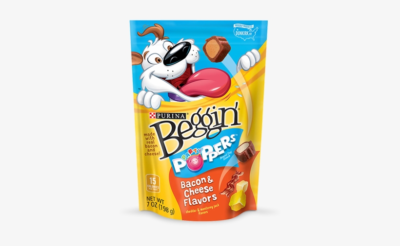 Party Poppers Bacon & Cheese Flavours Dog Treats - Purina Beggin' Party Poppers Bacon And Cheese 198g, transparent png