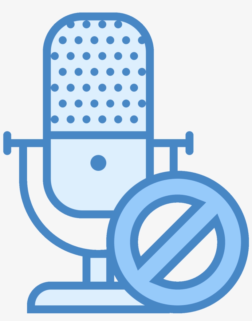 Block Microphone Icon - Microphone With A Line Through, transparent png