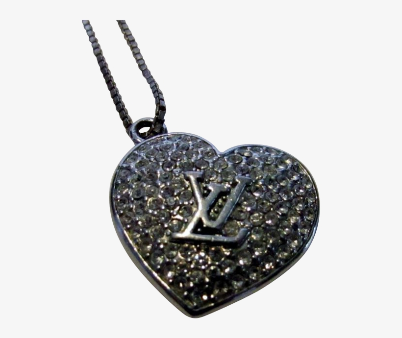 Louis Vuitton Logo Heart Necklace On A Sterling 16 - Locket, transparent png