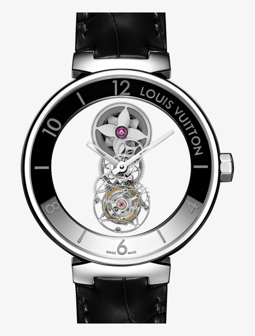 Louis Vuitton Conjures A Little Mystery With The 'tambour - Louis Vuitton Tambour Moon Mystérieuse Flying Tourbillon, transparent png