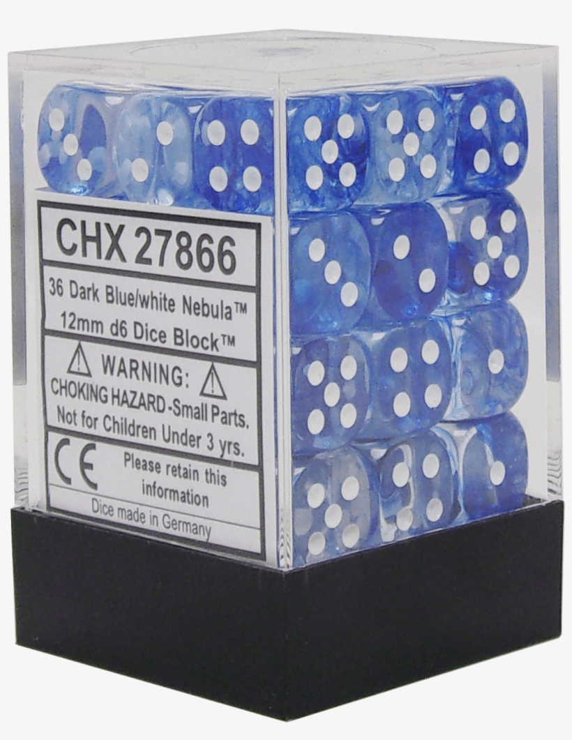 Nebula Dark Blue With White 12mm D6 - Black With White Dice Block, 12mm D6, transparent png