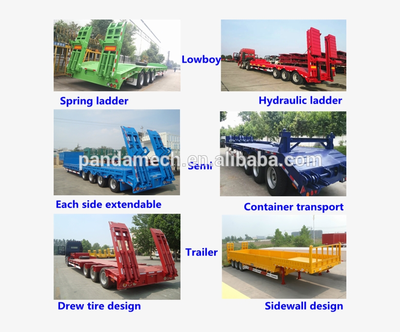 Panda 3 Axles Low Bed Tractor Semi Trailer Price For - Lowboy, transparent png