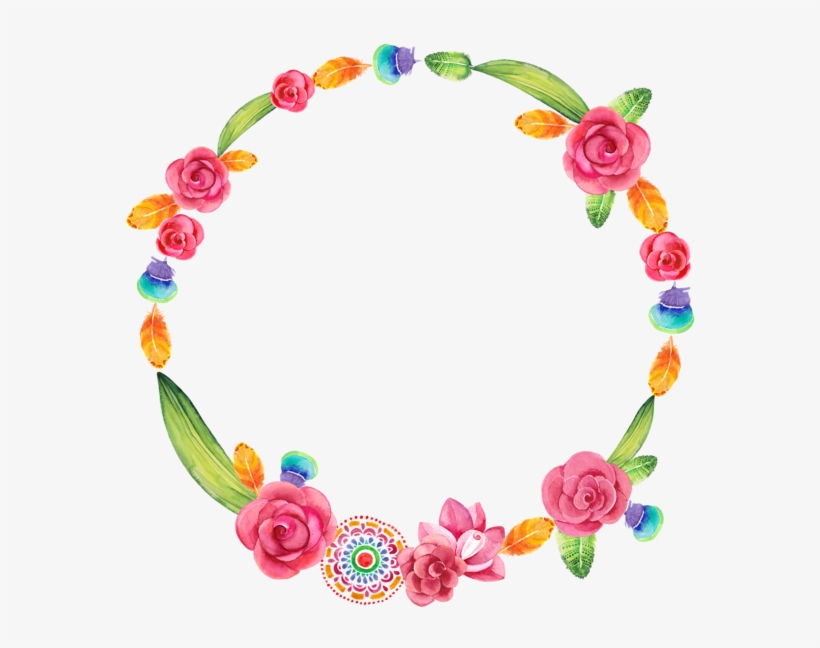 Watercolor Wreath Png - Wieniec Z Kwiatów Clipart, transparent png