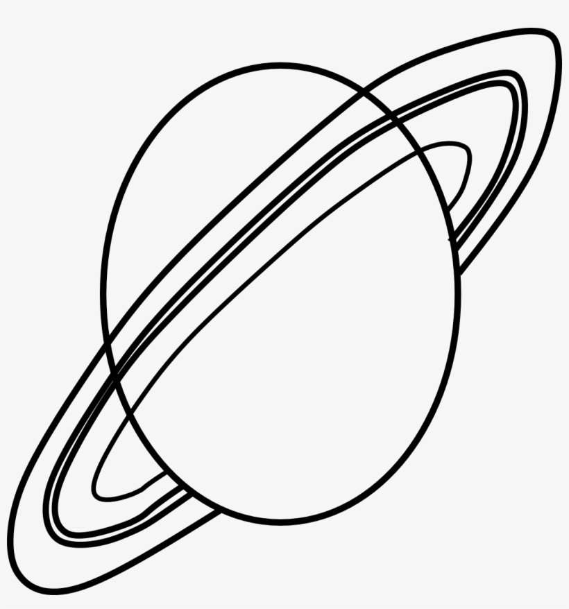 Planet Clipart Black And White - Saturn In Black And White, transparent png