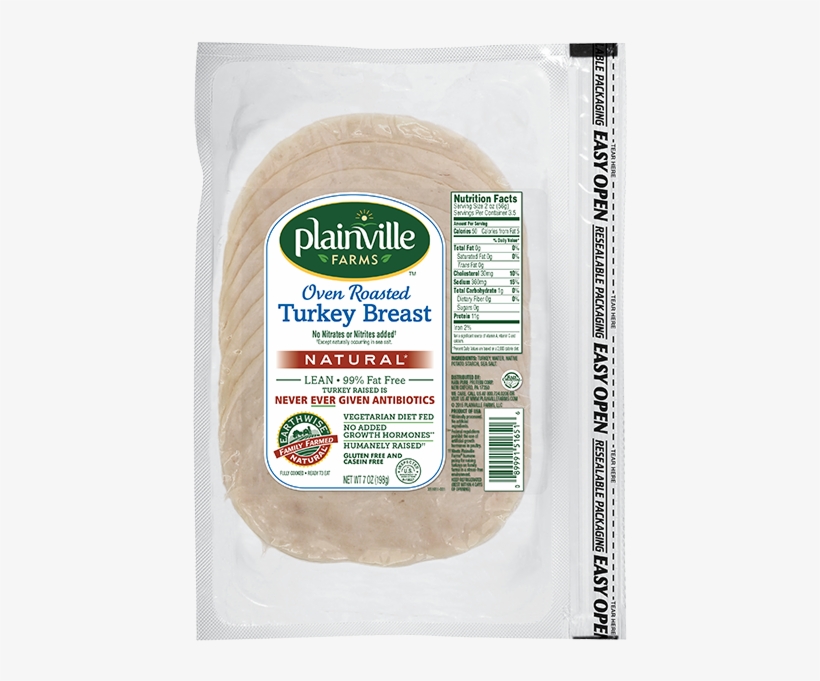 Natural* Pre-sliced Oven Roasted Turkey Breast - Plainville Farms Turkey Breast, transparent png