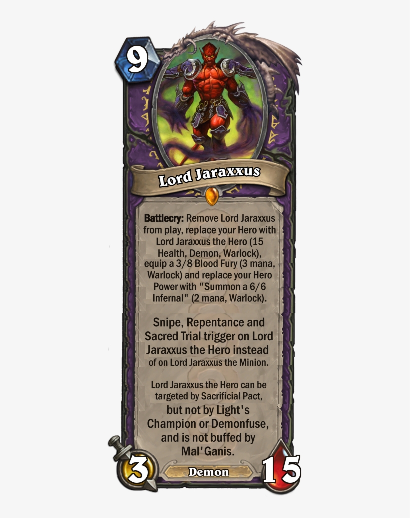 Rollback Post To Revision - Hearthstone Jaraxxus, transparent png