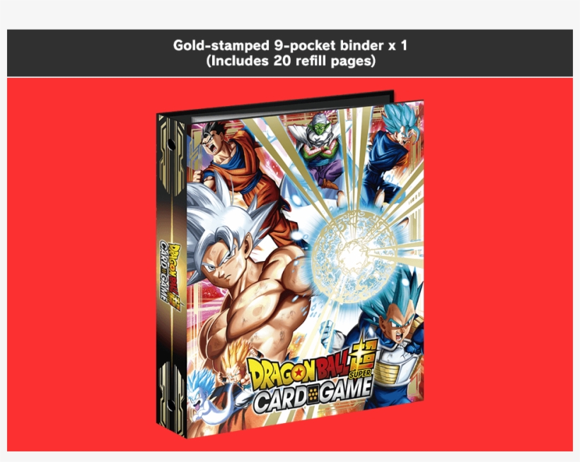 Gold Stamped 9 Pocket Binder - Dragon Ball Super Card Game Ultimate Box, transparent png