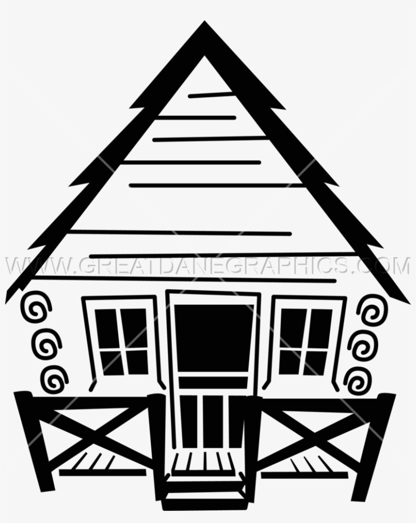 Camp Cabin - Cabin Clip Art Black And White, transparent png