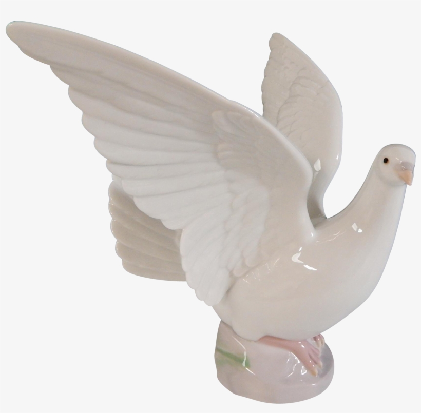 Lladro Taking Flight Porcelain Dove Statue Mint With - Dove Statue, transparent png