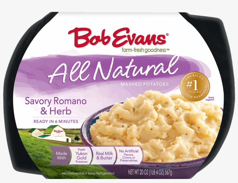 Bob Evans Natural Savory Romano And Herb Mashed Potatoes - Bob Evans Foods Mashed Potatoes, transparent png