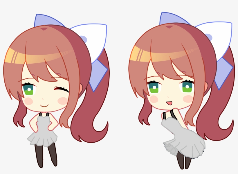 Oc Edited Mediachibi Monika Casual Outfit Sprites Png - Monika Ddlc Chibi Sprites Transparent, transparent png