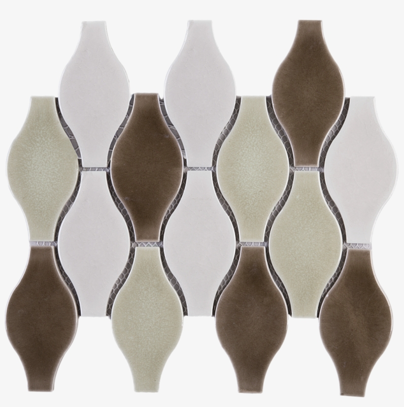 Oversize Diamond Pattern White And Brown Ceramic Mesh - Tile, transparent png