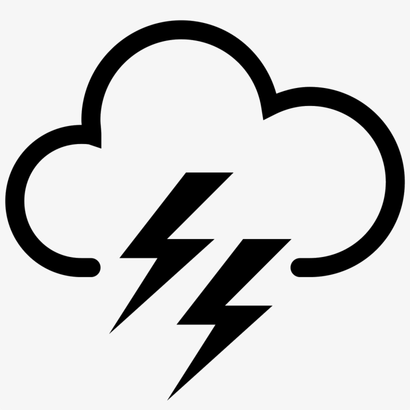 Cloud Lightning Icon - Cloud With Lightning Icon, transparent png