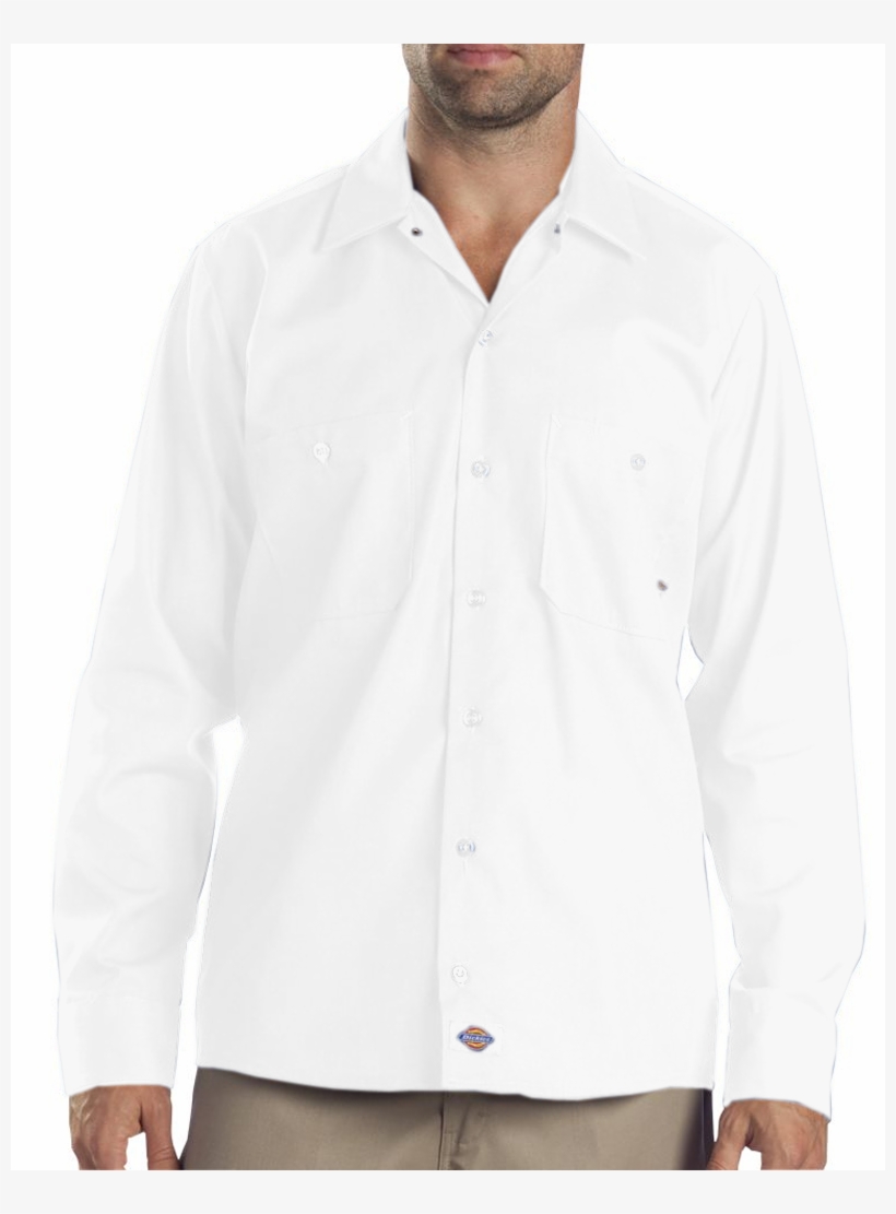 Dickies Adult Long Sleeve Industrial Poplin Work Shirt - Dickies Occupational Workwear Ll535up 3xlt Polyester/, transparent png