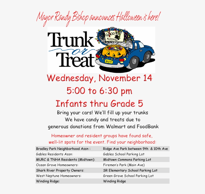 Take Proper Action - Trunk Or Treat Sign Up Flyer, transparent png