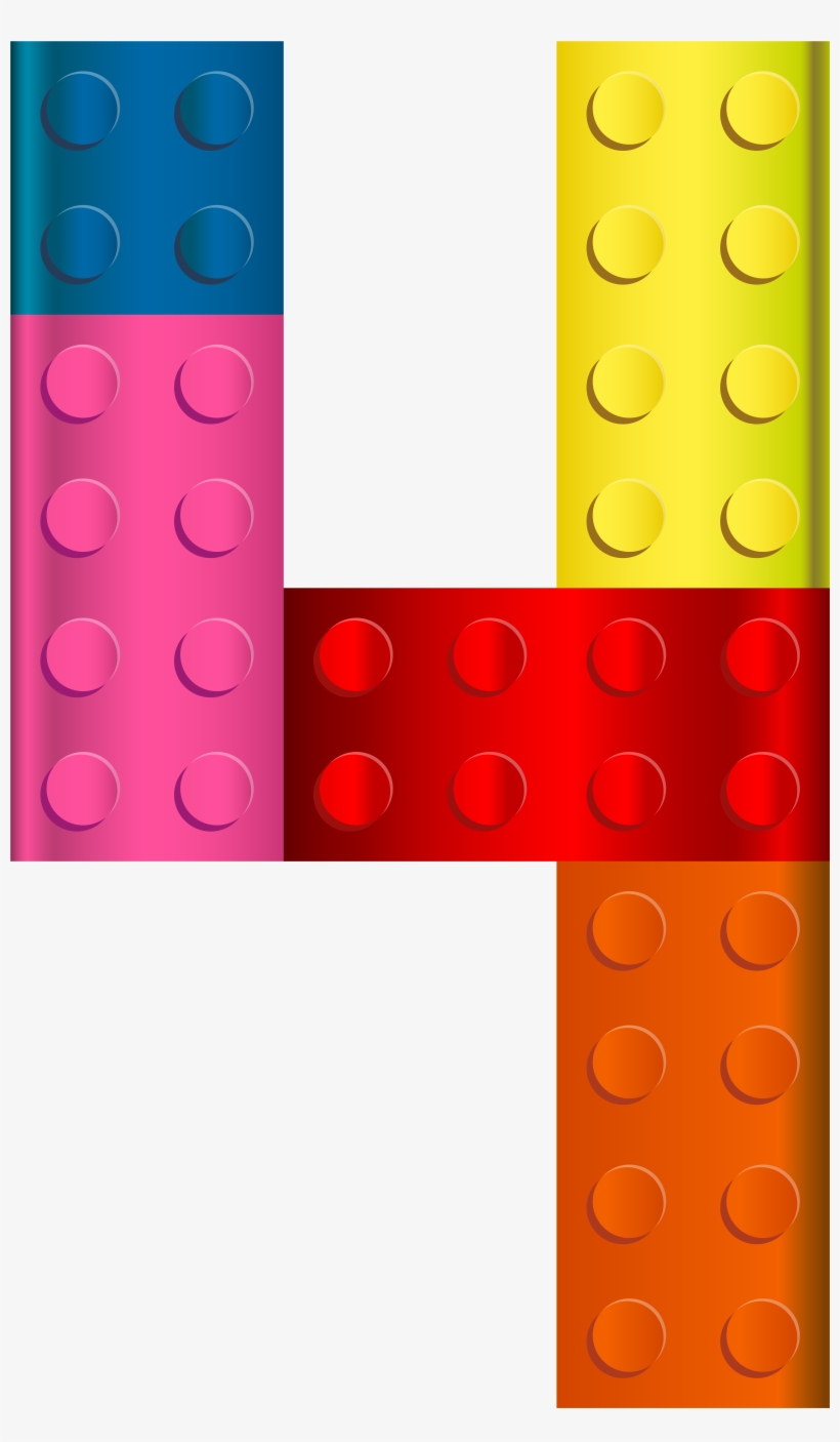 Number Four Transparent Clip - Número 4 De Lego, transparent png