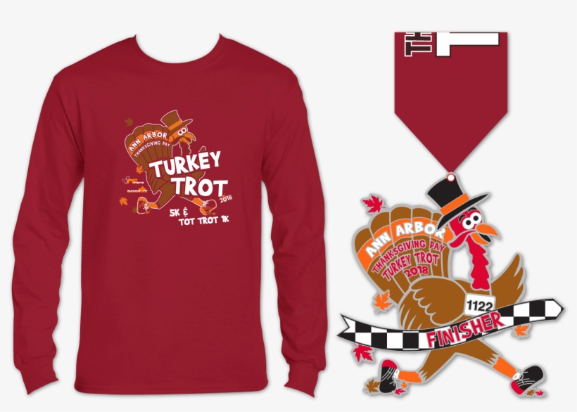 18 Turkeytrotshirtmedal Forweb Transparent - Turkey Trot Shirt 2018, transparent png