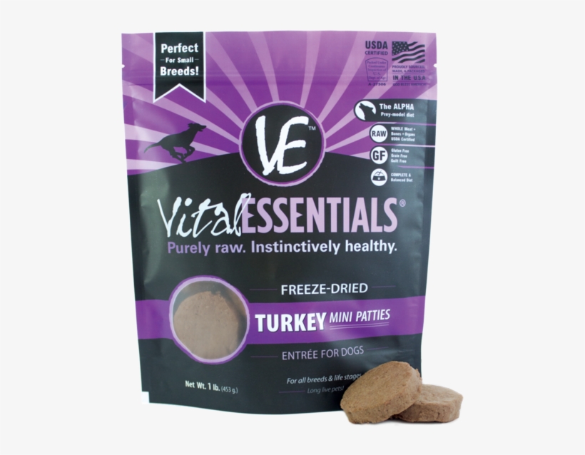 Vital Essentials Freeze Dried Grain Free Turkey Mini - Vital Essentials Freeze Dried Chicken Mini Patties, transparent png