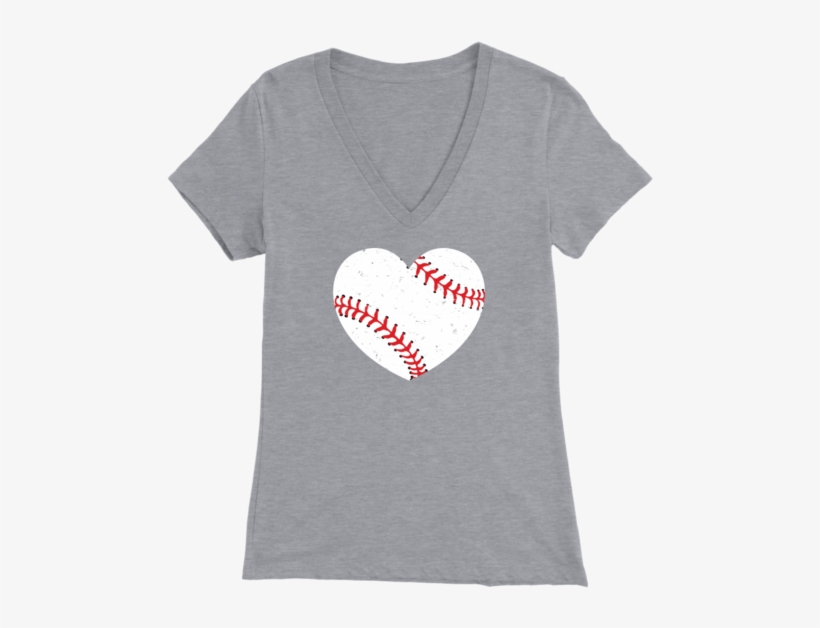 Baseball Love V-neck - T-shirt, transparent png