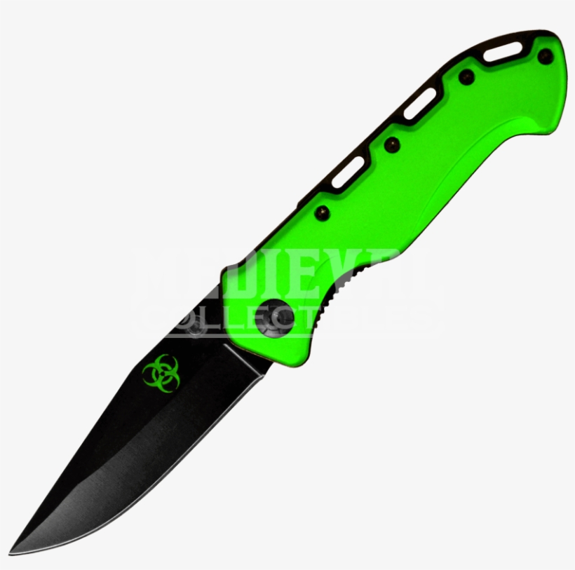 Green Biohazard Folding Clip Point Pocket Knife - Green Pocket Knife, transparent png
