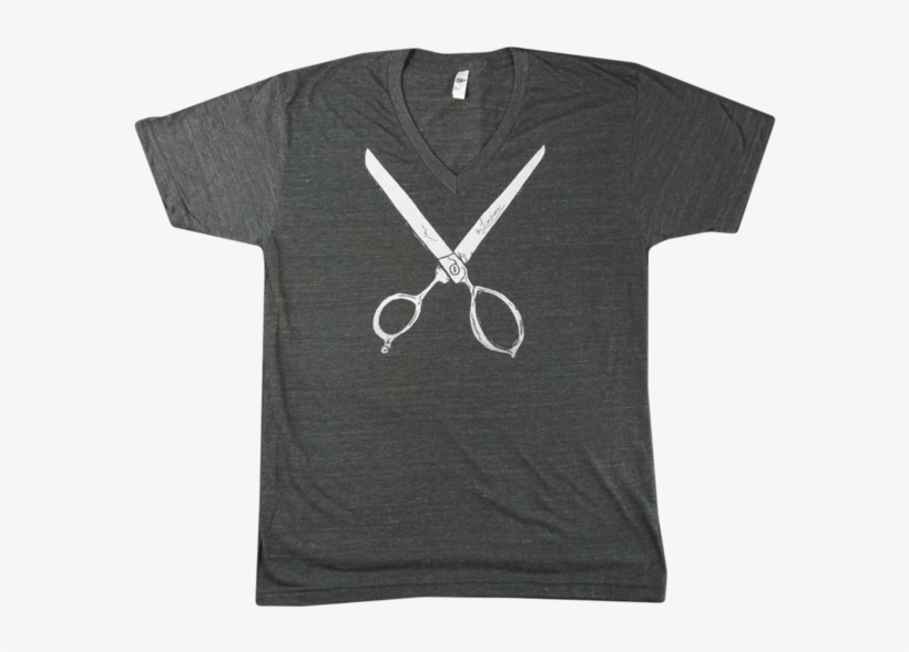 Black Scissors V-neck - Fontsquirrel T Shirt, transparent png