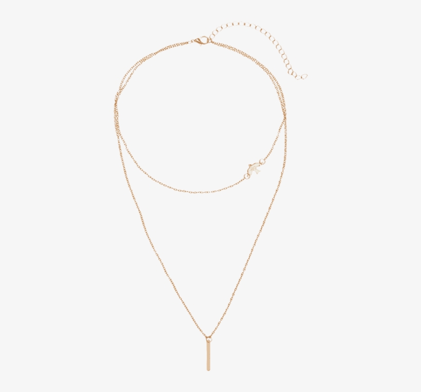 Bar Peace Dove Ayered Pendant Neck Ace Goden - Necklace, transparent png