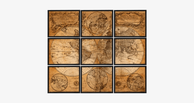 Vintage Map By Graphinc Framed Graphic Art Print, transparent png