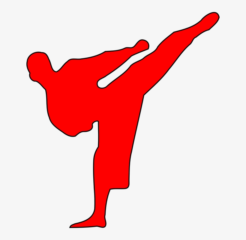 Martial Arts, Red, Fight, Karate, Silhouette, Judo - Karate Kick Silhouette, transparent png