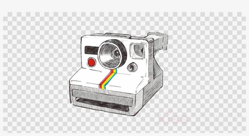 Polaroid Camera Drawing Clipart Instant Camera Drawing - Camara Polaroid Dibujo, transparent png