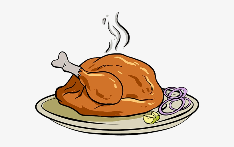 How To Draw Turkey Dinner - Drawing, transparent png