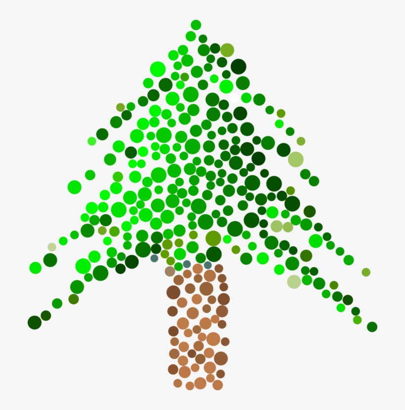 Christmas Tree Tree Stump Branch Christmas Day - Immergrüner Weihnachtsbaum Gemacht Von Den Punkten, transparent png