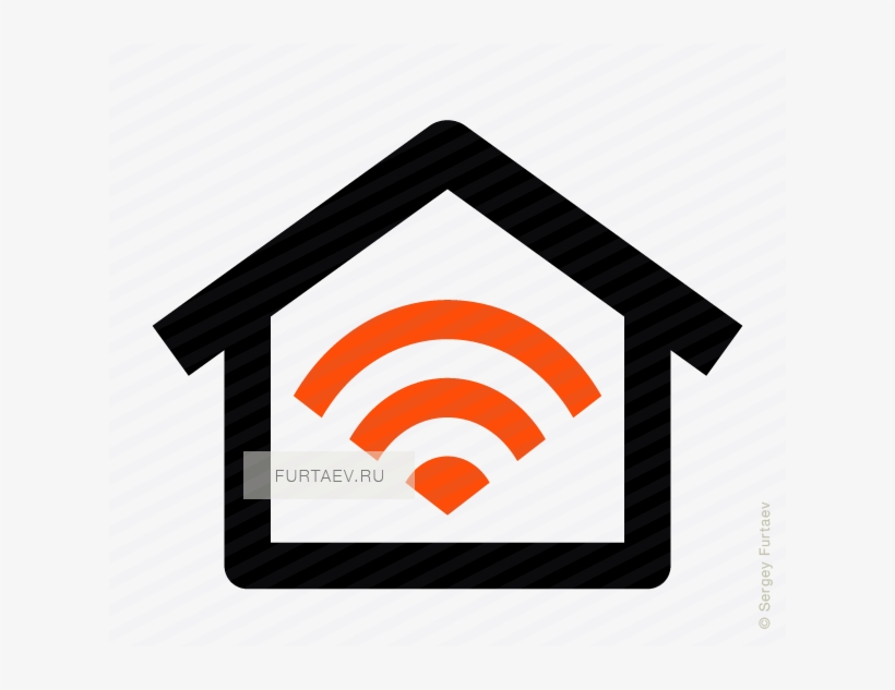 Vector Icon Of House With Wi-fi Signal Sign Inside - House Vector Black, transparent png
