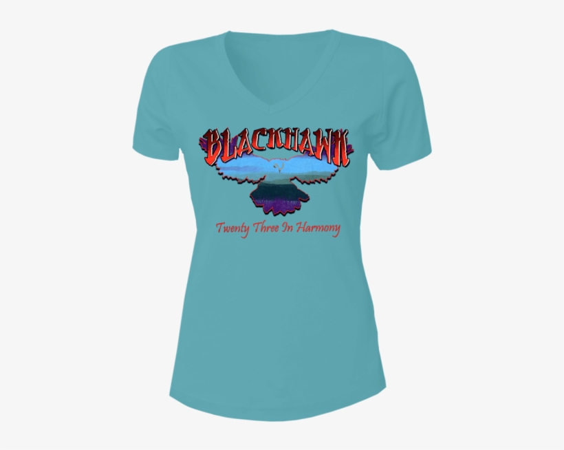 Blackhawk Ladies Light Blue V Neck Shirt - Shirt, transparent png