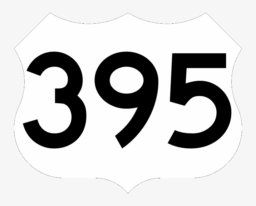 Us 395 Sign - Us 395, transparent png
