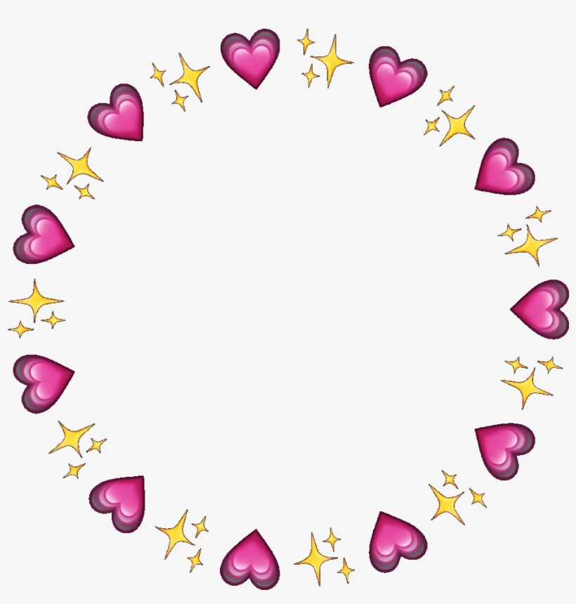 Circle Frame Circleframe Hearts Sparkles Emojis Icon - Heart Emojis In A Circle, transparent png
