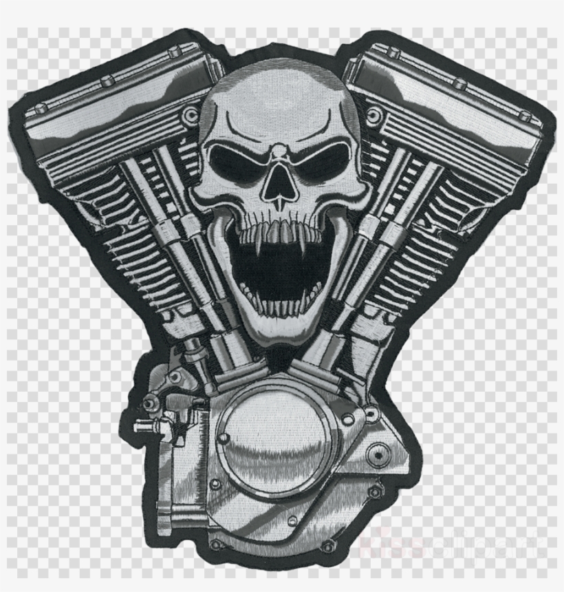 Motor Skull Patch Clipart Lethal Threat Embroidered - Adesivi Per Moto Custom, transparent png