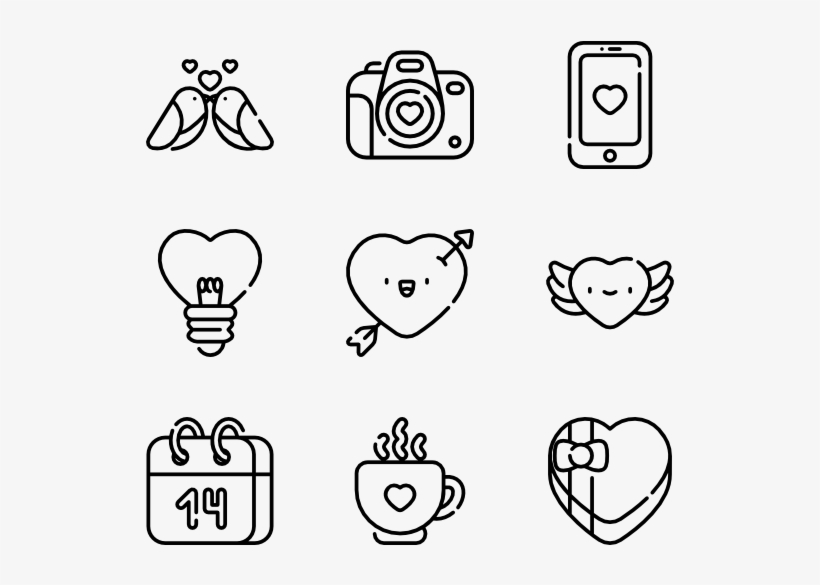 Valentine's Day - Cute Black And White Png, transparent png
