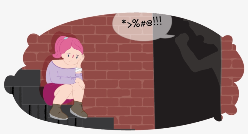 Girl Sitting On Stairs While Adult Swears At Her - Pshycial Abuse Children, transparent png