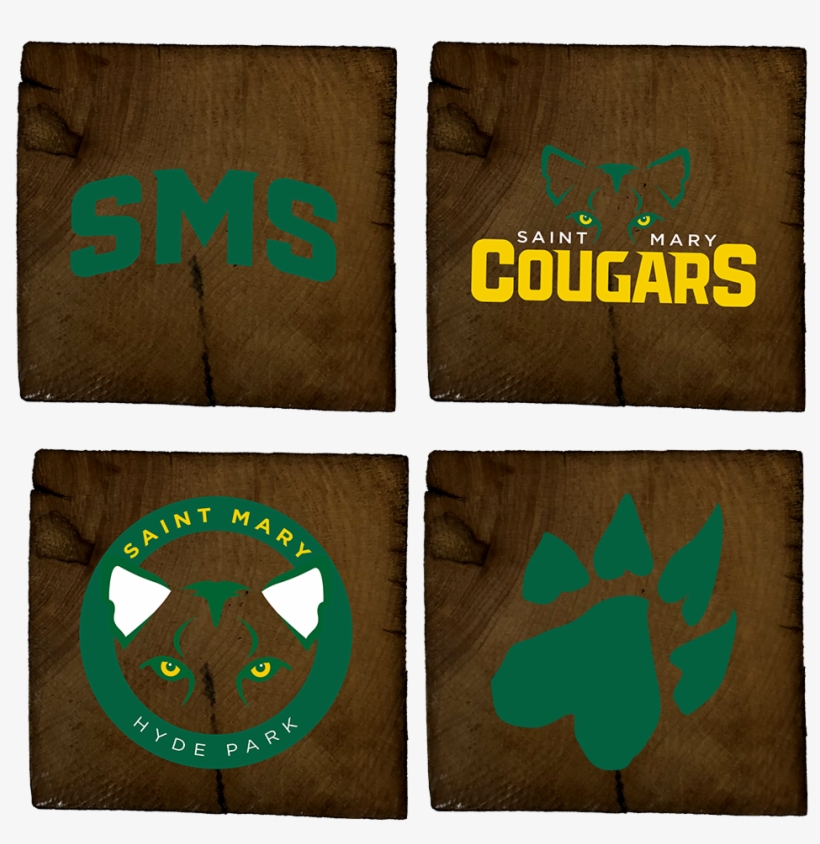 Mary School Reclaimed Barn Beam Coaster Set - School, transparent png