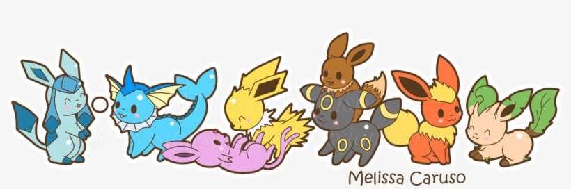 Glaceon, Vaporeon, Espeon, Jolteon, Umbreon, Eevee, - Cartoon, transparent png