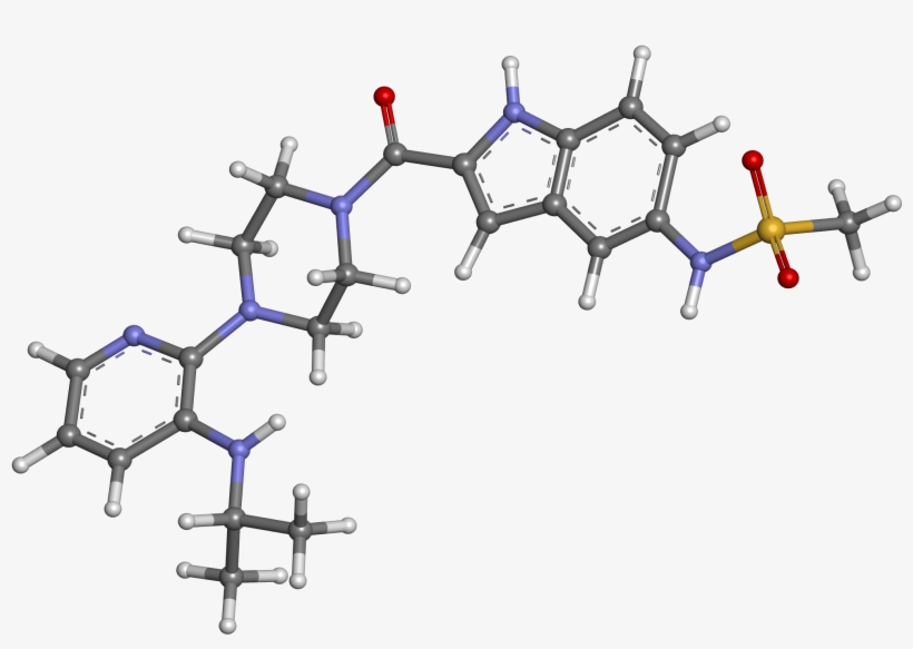 Delavirdine Ball And Stick - Chemistry, transparent png