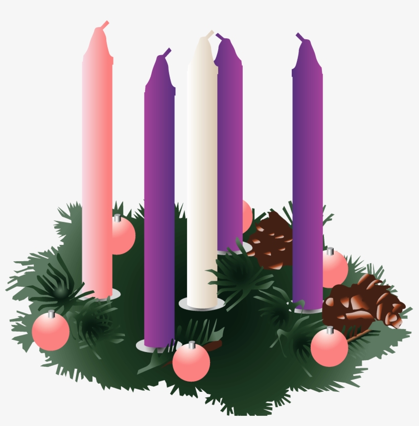 Advent Wreath Png - Advent Candles One Lit, transparent png