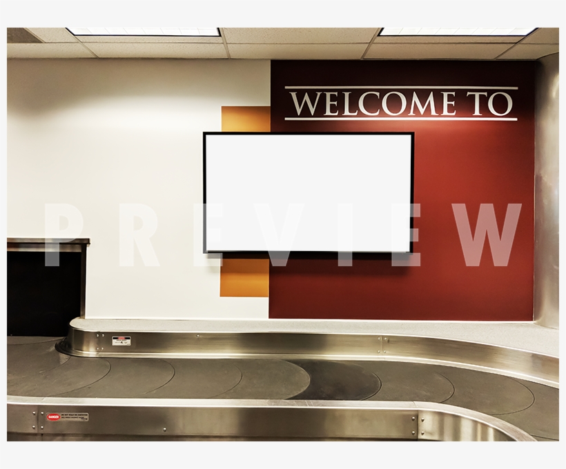 Flat-screen Television At The Baggage Carousel Area - Architecture, transparent png