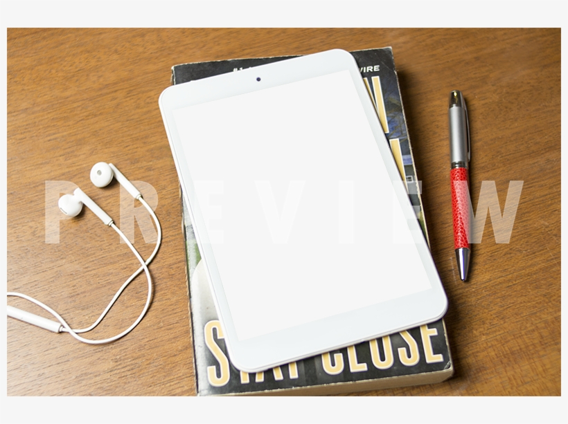 White Tablet Mockup Of An Apple Ipad On A Book Bes - Teacher, transparent png