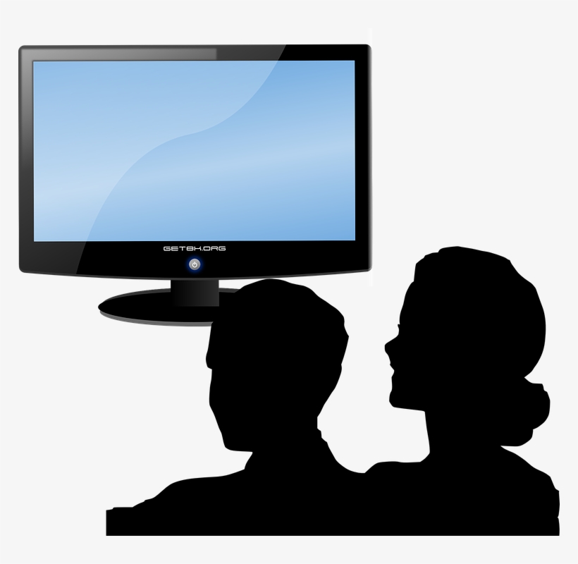 Couple Watching Tv Clipart, transparent png
