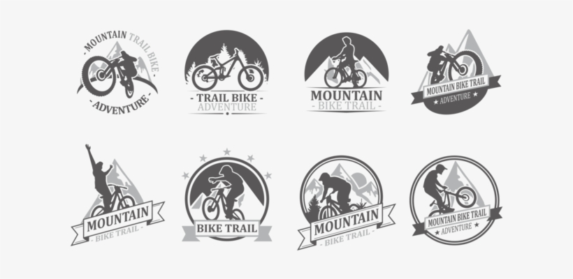 Bike Trail Labels Vector - Logotipo Con Bicicletas, transparent png