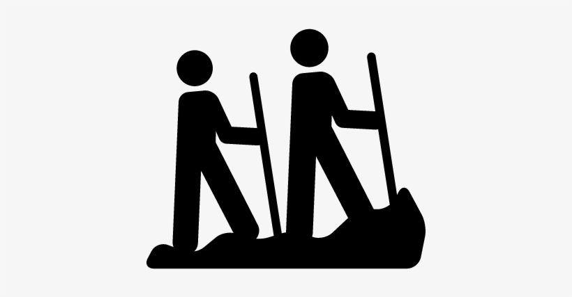 Hiking Hikers On Mountain Vector - Icono Senderismo Vector, transparent png