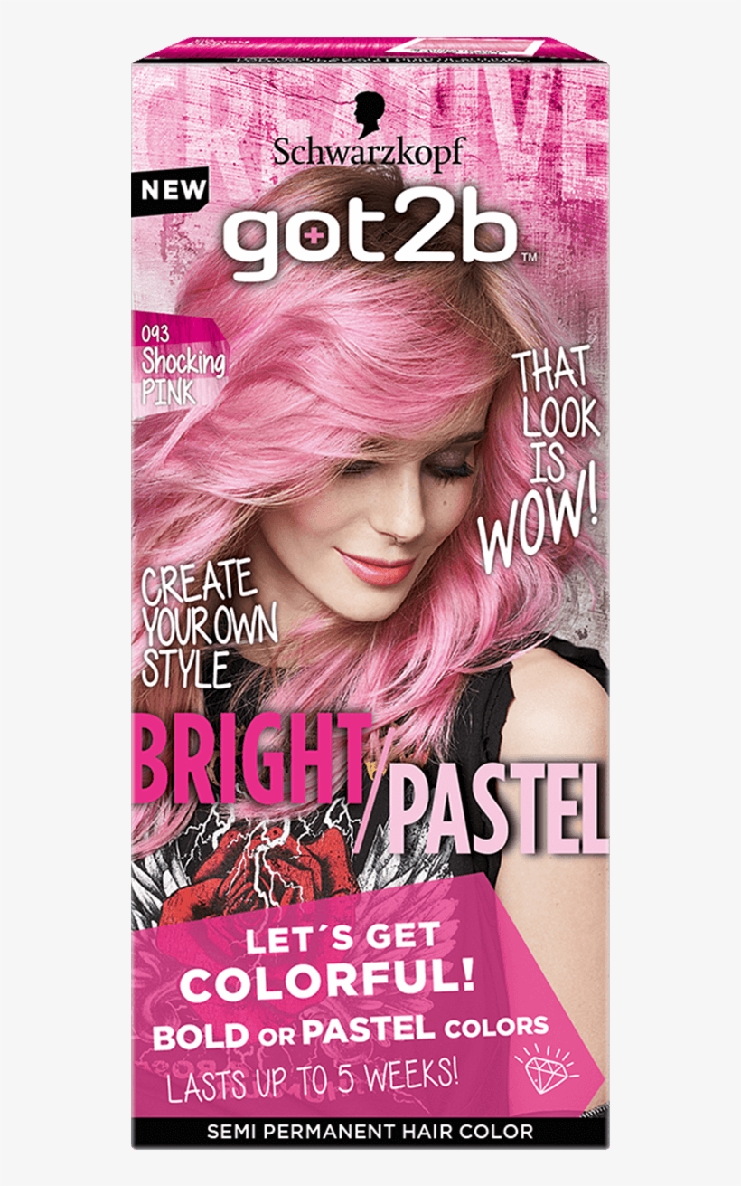 Got2b Color Com Bright Pastel 093 Shocking Pink - Schwarzkopf Pink Hair Dye, transparent png